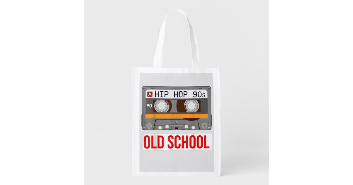 Old School Hip Hop Cassette Tape Rap Music Lovers Grocery Bag
