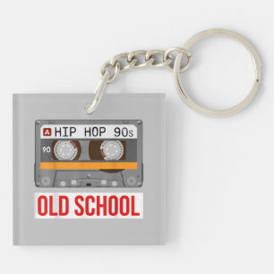 Old School Hip Hop Cassette Tape Rap Music Lovers  Keychain