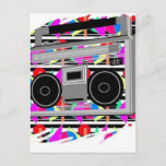 old school hip hop stereo RETRO 1980s boombox Postcard