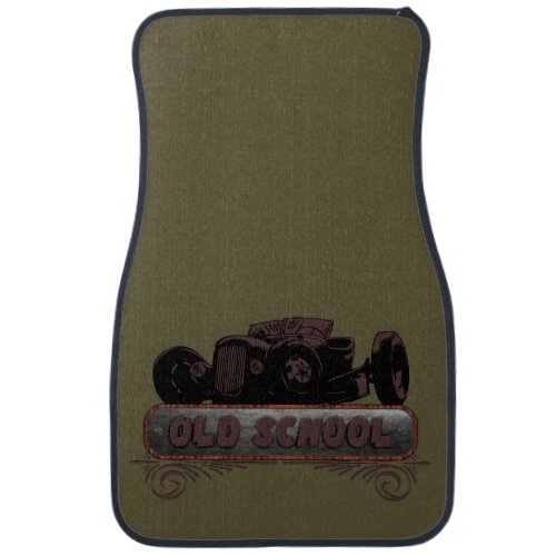 Old School Hot Rod Car Floor Mat