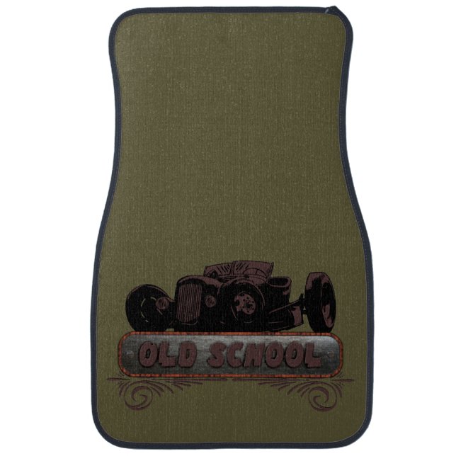 Old School Hot Rod Car Floor Mat (Front)
