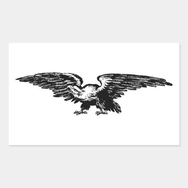 Old school illustration Bald Eagle Stickers (Front)