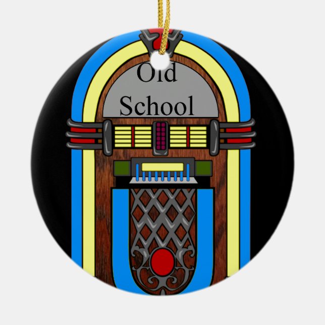 Old School Jukebox Ceramic Ornament (Front)