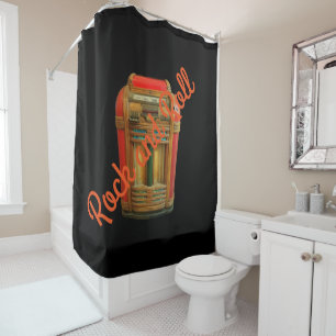 Old School Jukebox Rock and Roll Shower Curtain