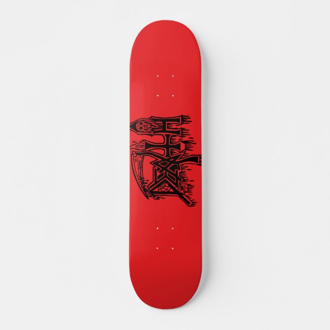 Old school logo red on black deck (Front)