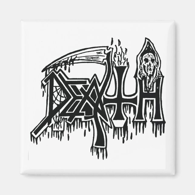 Old School Logo white magnet (Front)