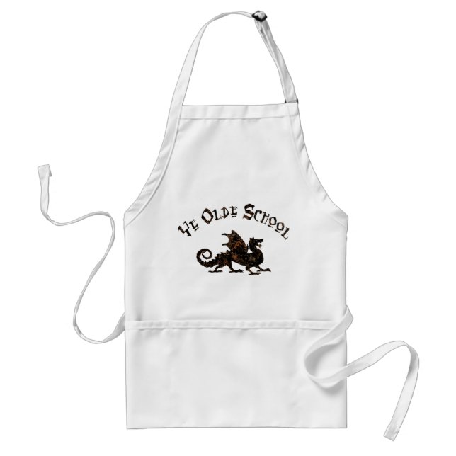 Old School - Medieval Dragon King Arthur Knights Adult Apron (Front)