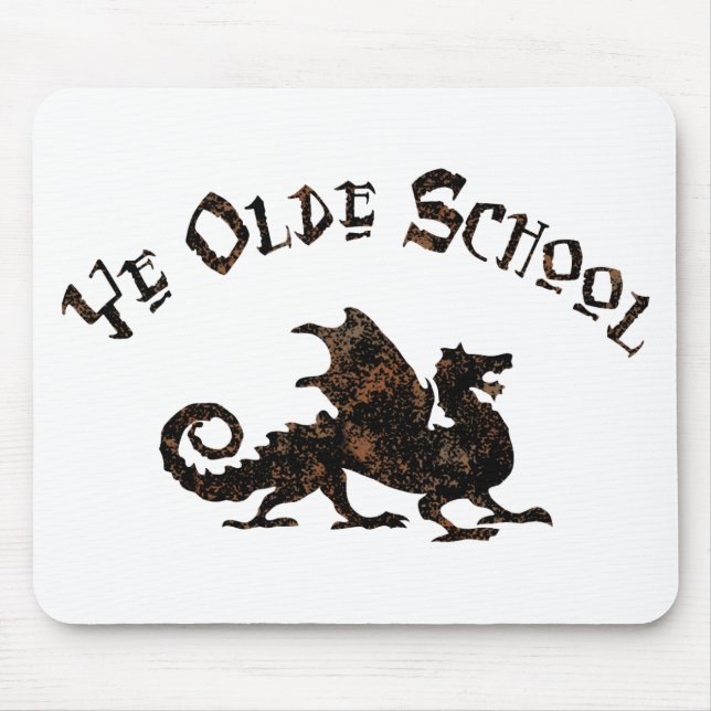 Old School - Medieval Dragon King Arthur Knights Mouse Pad (Front)