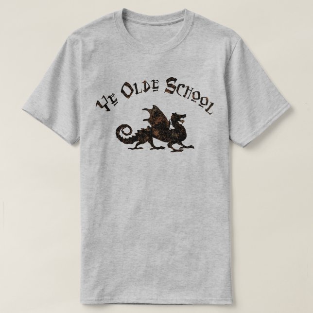 Old School - Medieval Dragon King Arthur Knights T-Shirt (Design Front)