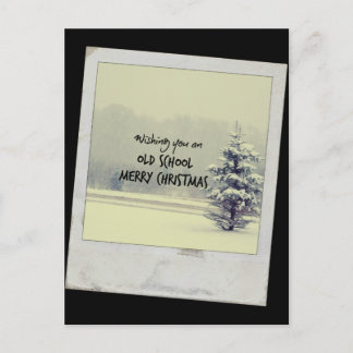 Old School Merry Christmas Holiday Postcard