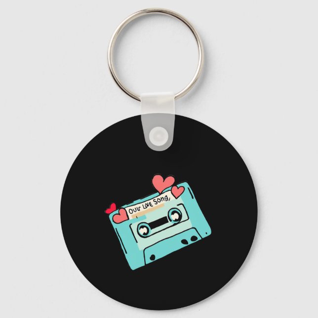 Old School Mixtape Sticker  Keychain (Front)