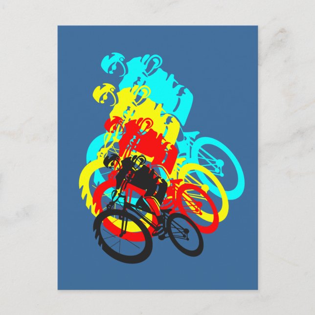 Old school MTB / Trials bike wheelie Postcard (Front)