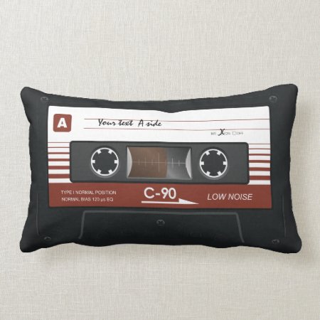Old School Music Cassette Mix Tape Pillow