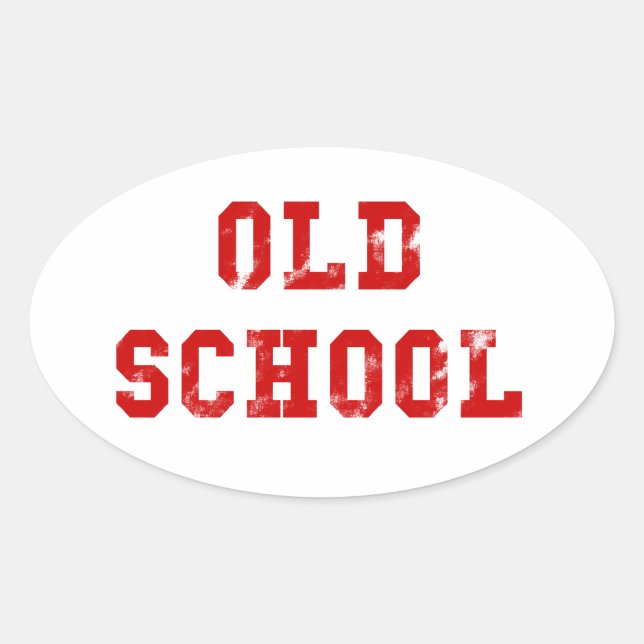 Old School Oval Sticker | Oldskool Gifts for men (Front)