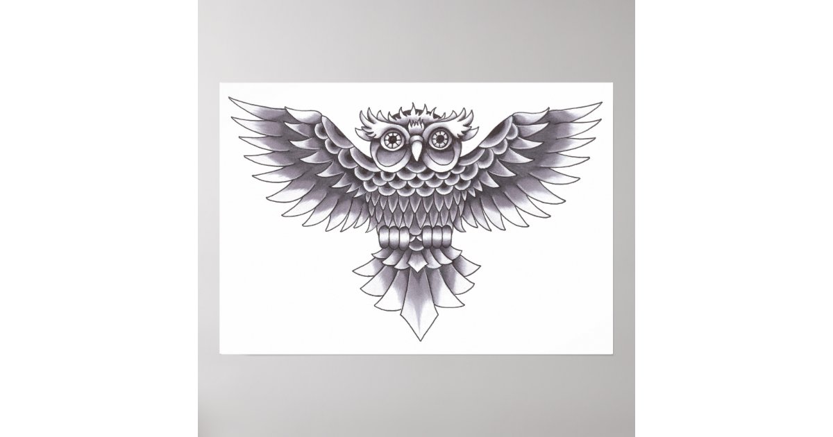 vintage owl tattoo designs