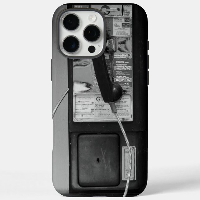 Old School Pay Phone Iphone Case (Back)