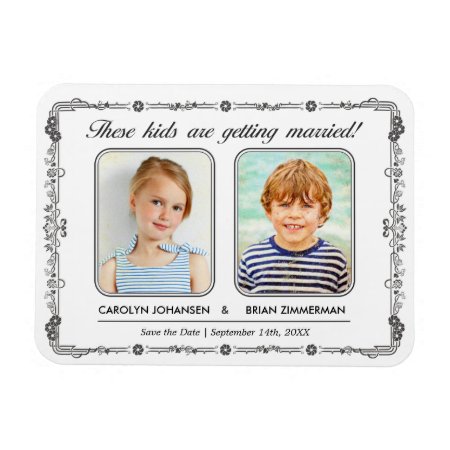 Old School Photo Save The Date Magnet