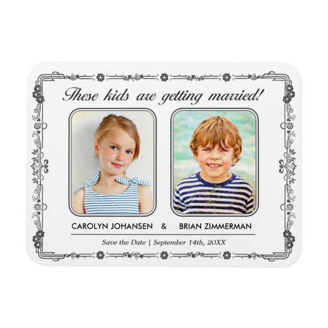 Old School Photo Save the Date Magnet (Horizontal)