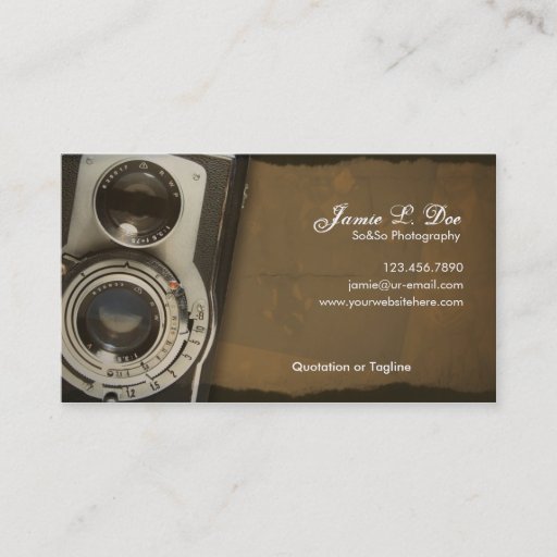 Customizable Old School Photography Business Card