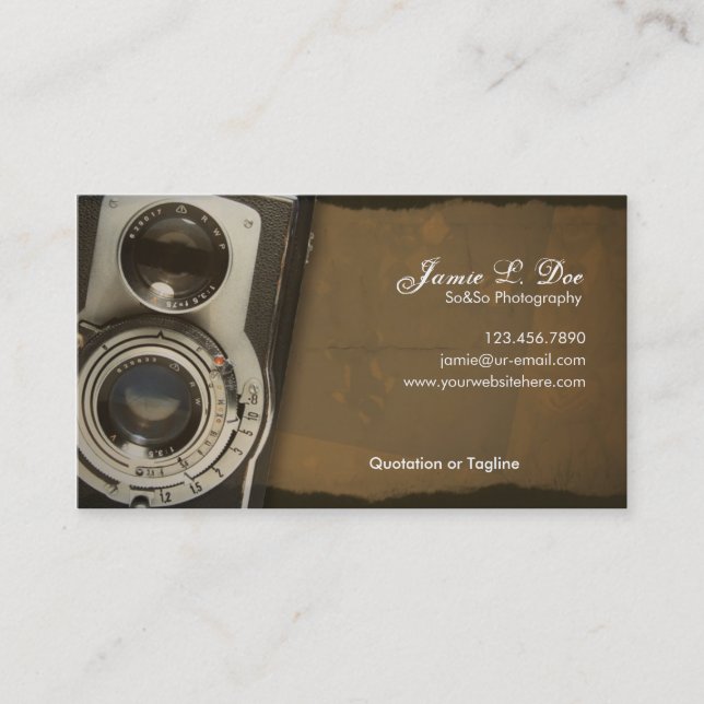 Old School Photography Business Card (Front)