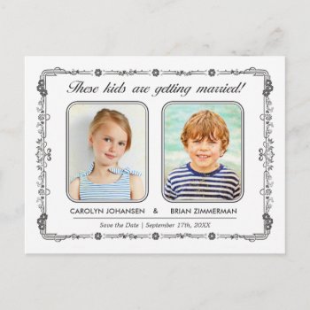 Old School Photos Save The Date Postcard by Anything_Goes at Zazzle