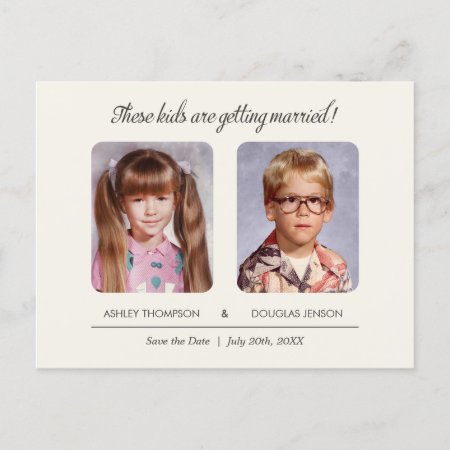 Old School Photos Save The Date Postcard