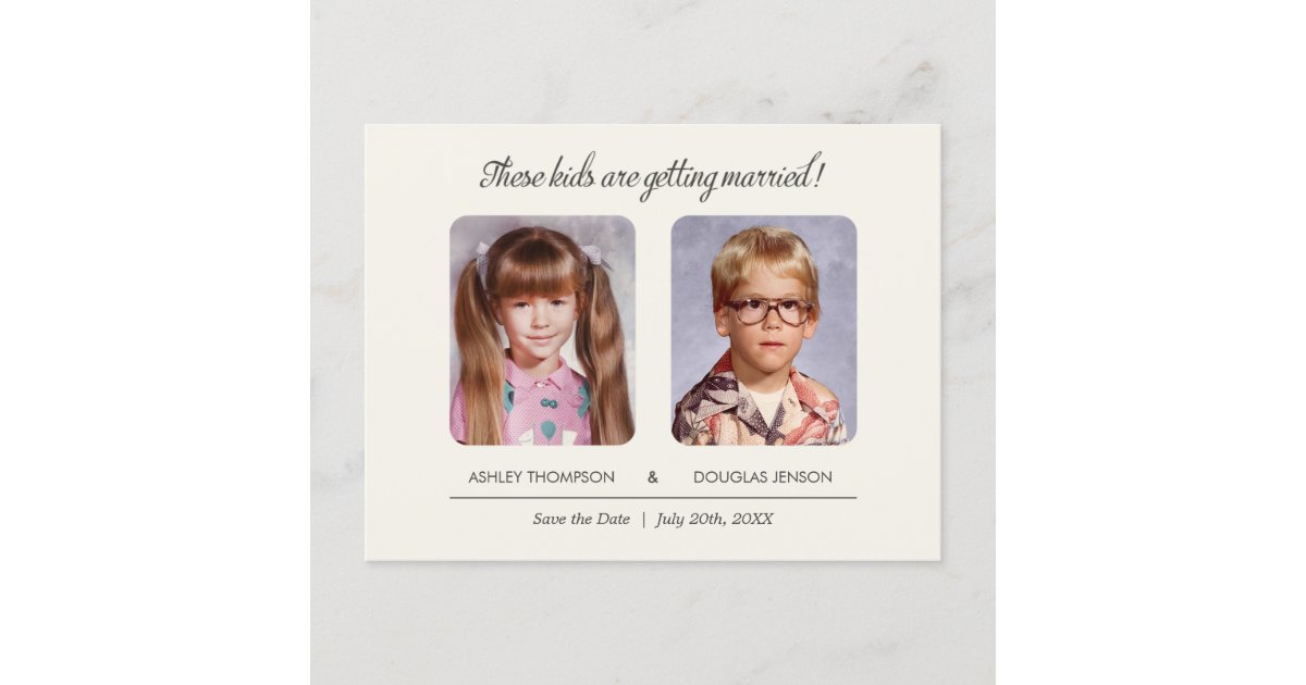 Old School Photos Save the Date Postcard