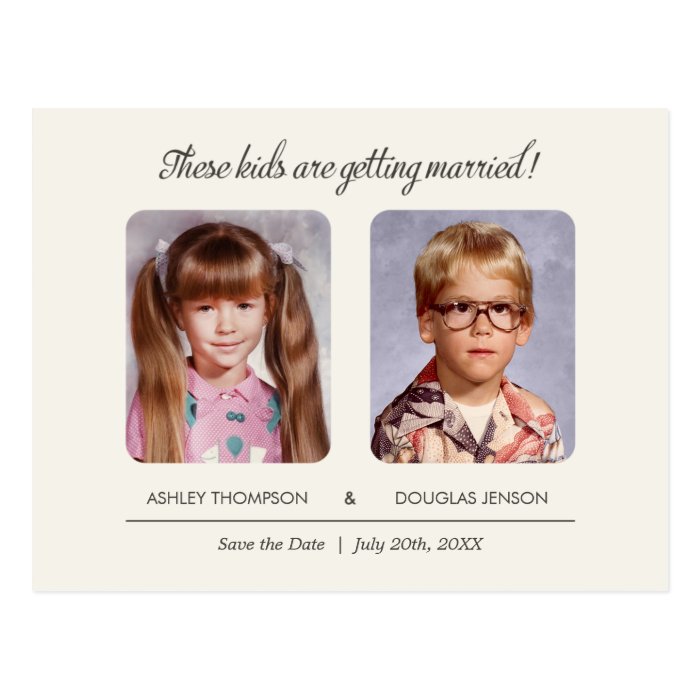 Old School Photos Save the Date Postcard