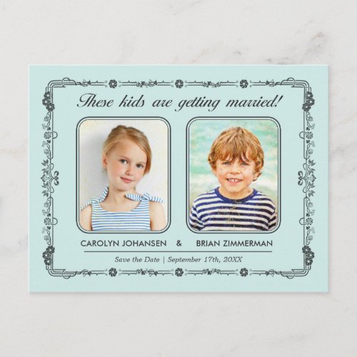 Old School Photos Save the Date Postcard  Mint