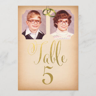Old School Photos Wedding Table Number Cards