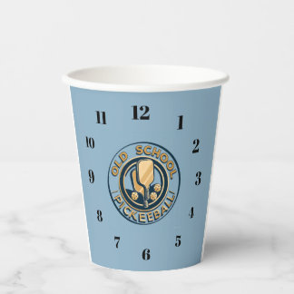 Old School Pickleball clock paper caps Cups