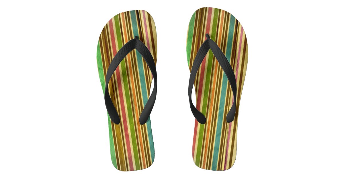 Old School Pin Stripes Pattern Flip Flops | Zazzle