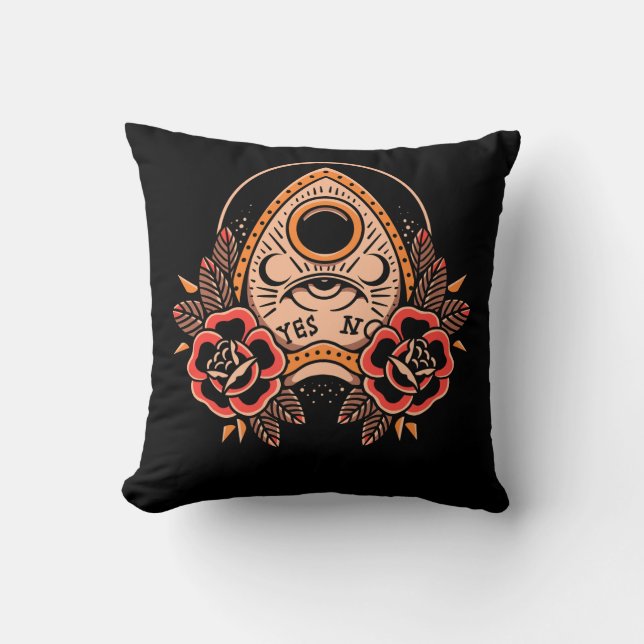 Old School Planchette Tattoo Square Pillow (Front)