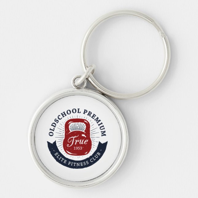 Old School Premium True 1953 Elite Fitness Club Keychain (Front)