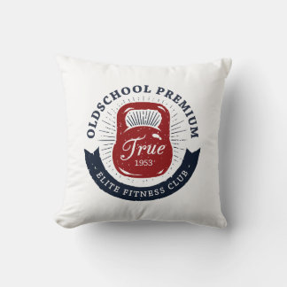 Old School Premium True 1953 Elite Fitness Club Throw Pillow