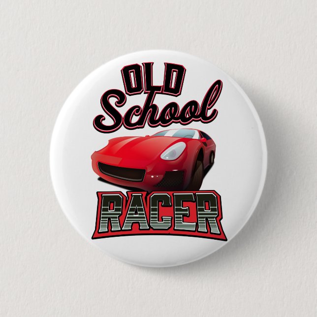 Old School Racer Logo Button (Front)