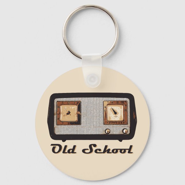 Old School Radio Retro Vintage Keychain (Front)