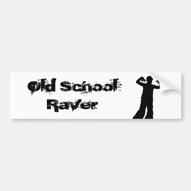 Old School Raver Bumper Sticker (Front)
