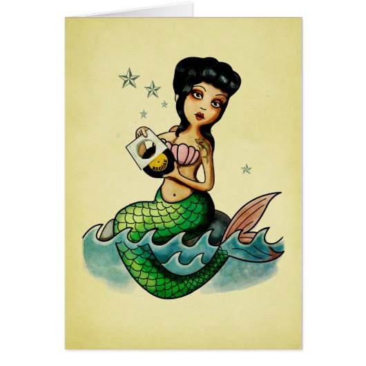 Old School Reggae Mermaid Cards (Front)