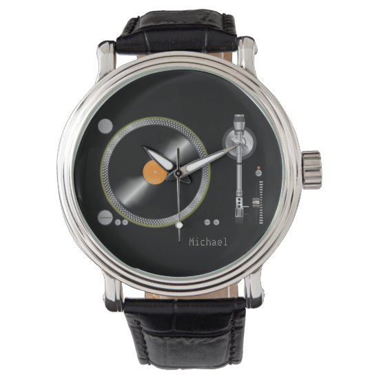 Old School Retro  Turntable Vinyl Record Watch