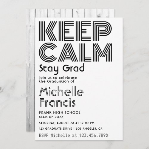 Old School Retro Typography Graduation Party Invit Invitation