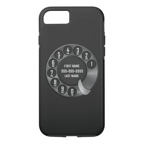Old School Rotary Dial Phone Black iPhone 87 Case
