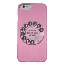 Old School Rotary Dial Phone Pink Barely There iPhone 6 Case