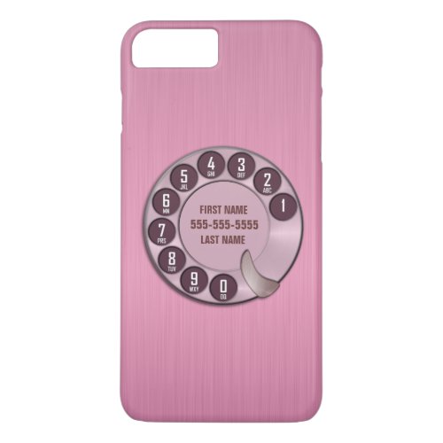 Old School Rotary Dial Phone Pink iPhone 8 Plus7 Plus Case
