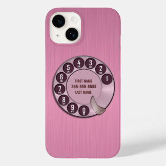 Old School Rotary Dial Phone Pink Case-Mate iPhone 14 Case
