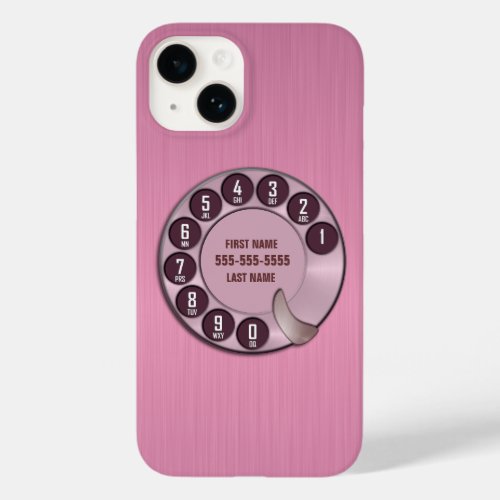 Old School Rotary Dial Phone Pink Case_Mate iPhone 14 Case