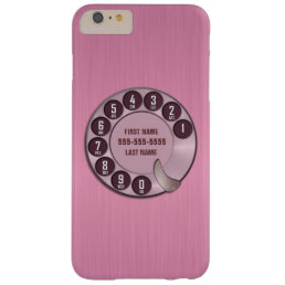Old School Rotary Dial Phone Pink Barely There iPhone 6 Plus Case