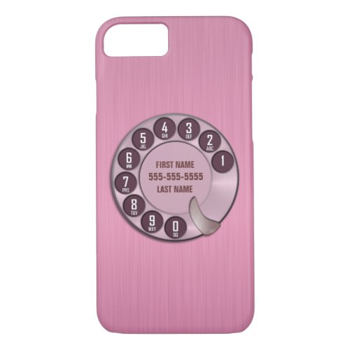 Old School Rotary Dial Phone Pink iPhone 87 Case