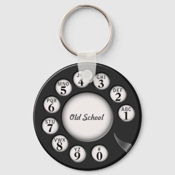 Old School Rotary Phone Dial Keychain by AV_Designs at Zazzle