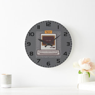 Old School Rules Retro Computer Game Over Large Clock